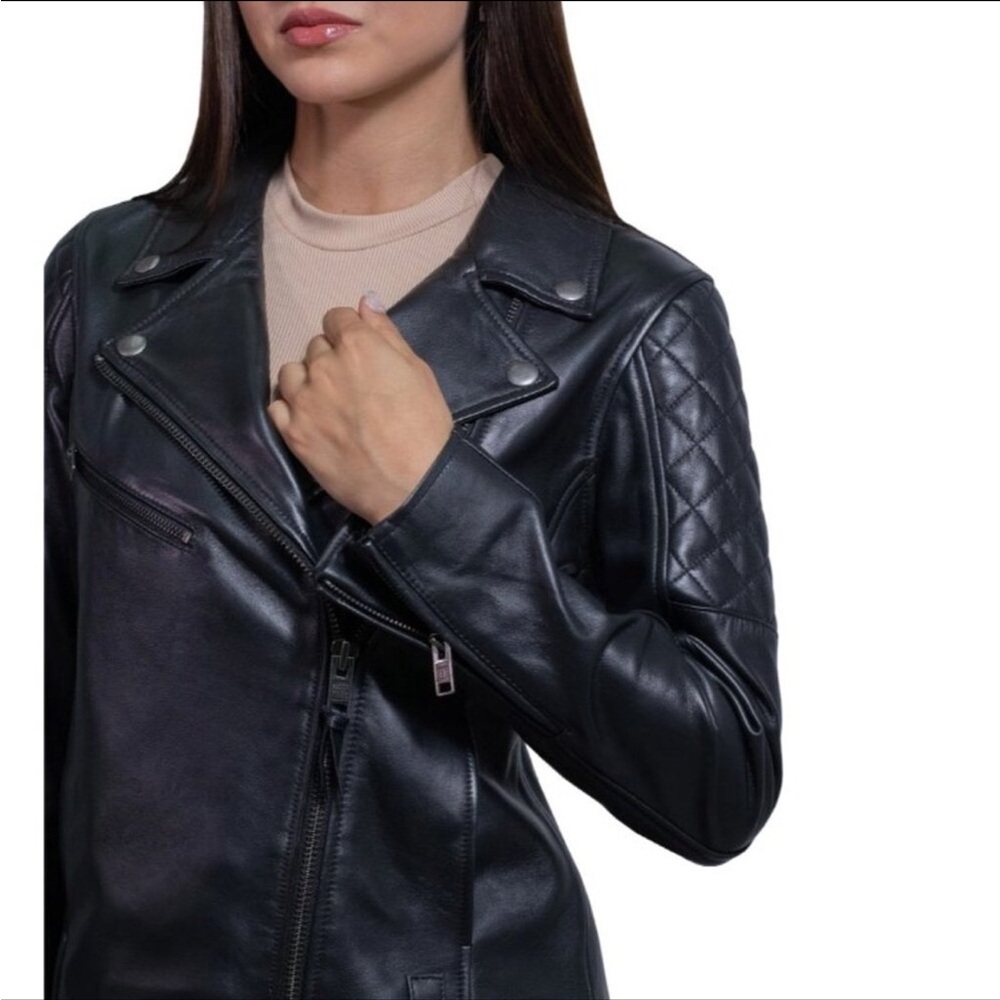 Frye Biker Jacket in Soft Lamb - Picture 3 of 6